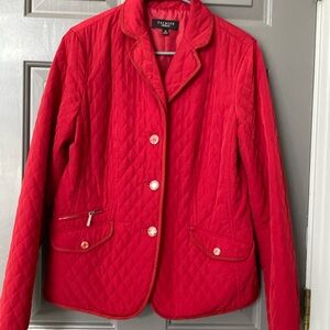 Classic, red quilted coat